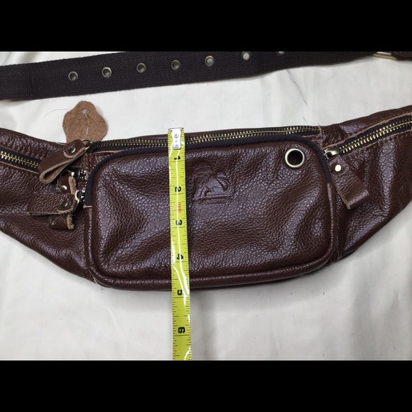Laoshizi Brown Leather Belt Bag Fanny Pack Sling - Picture 9 of 9